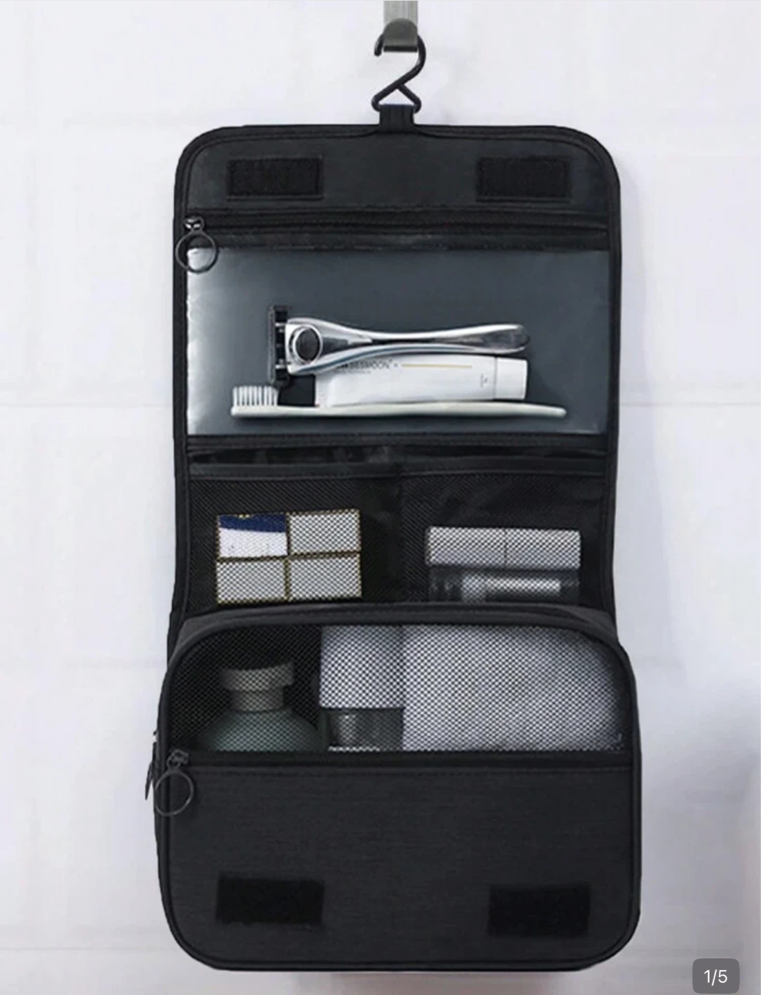 Black Hanging Toiletry Bag Organizer