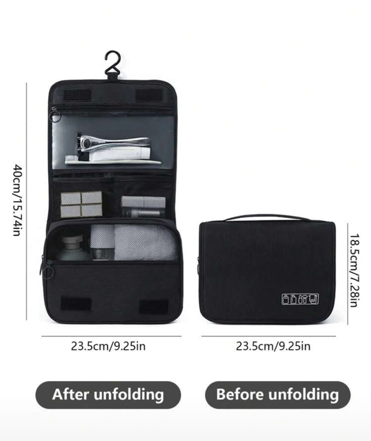 Black Hanging Toiletry Bag Organizer - photo 2