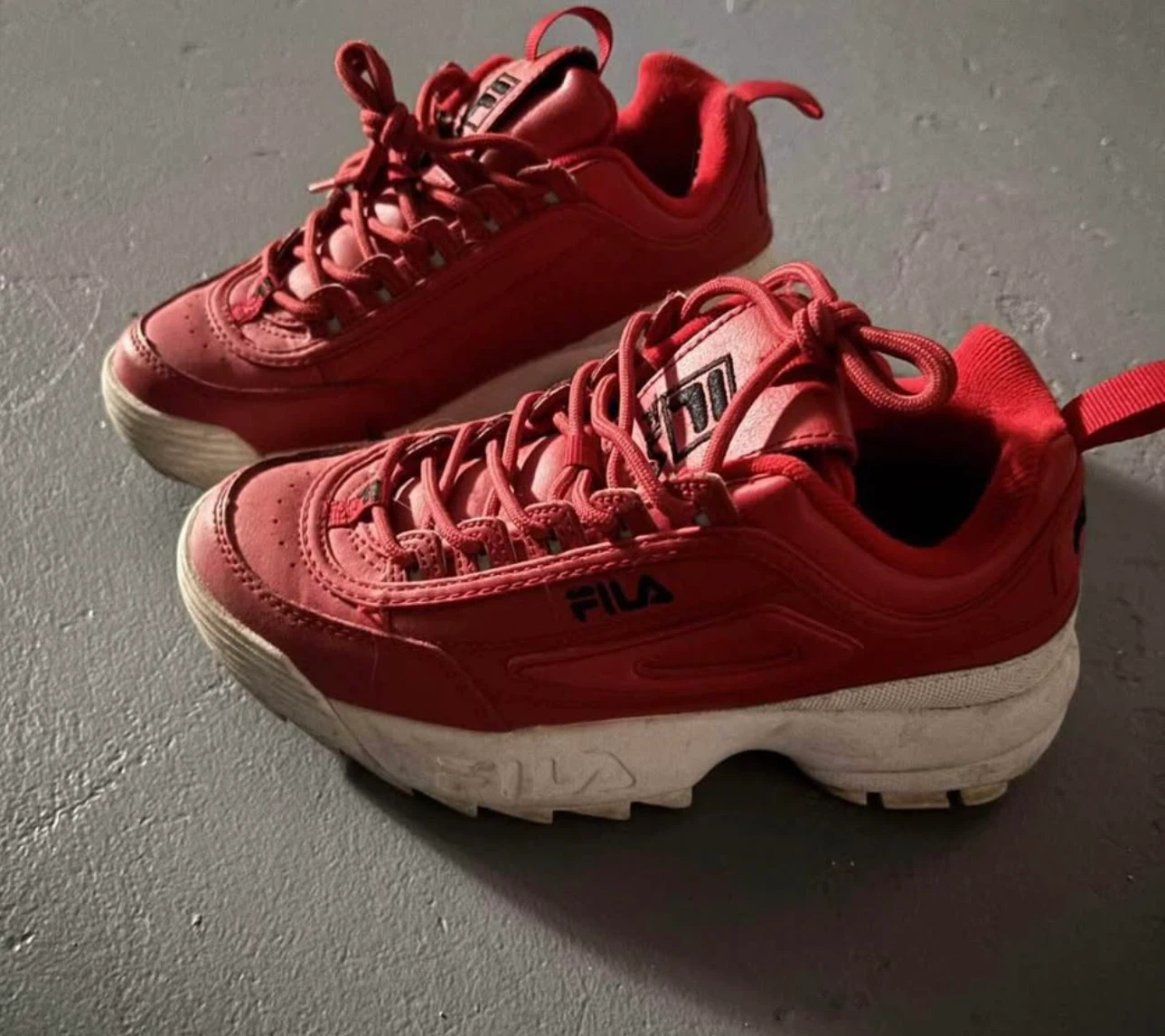 Red Fila Disruptor II Shoes