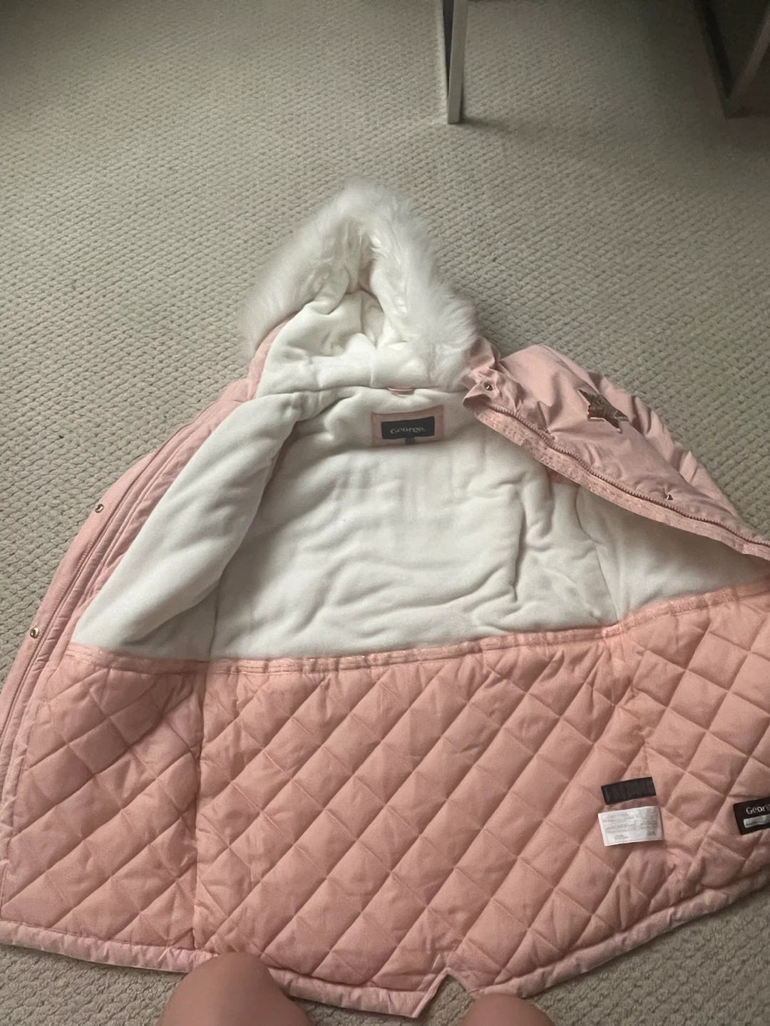 George pink parka jacket with faux fur hood - photo 2