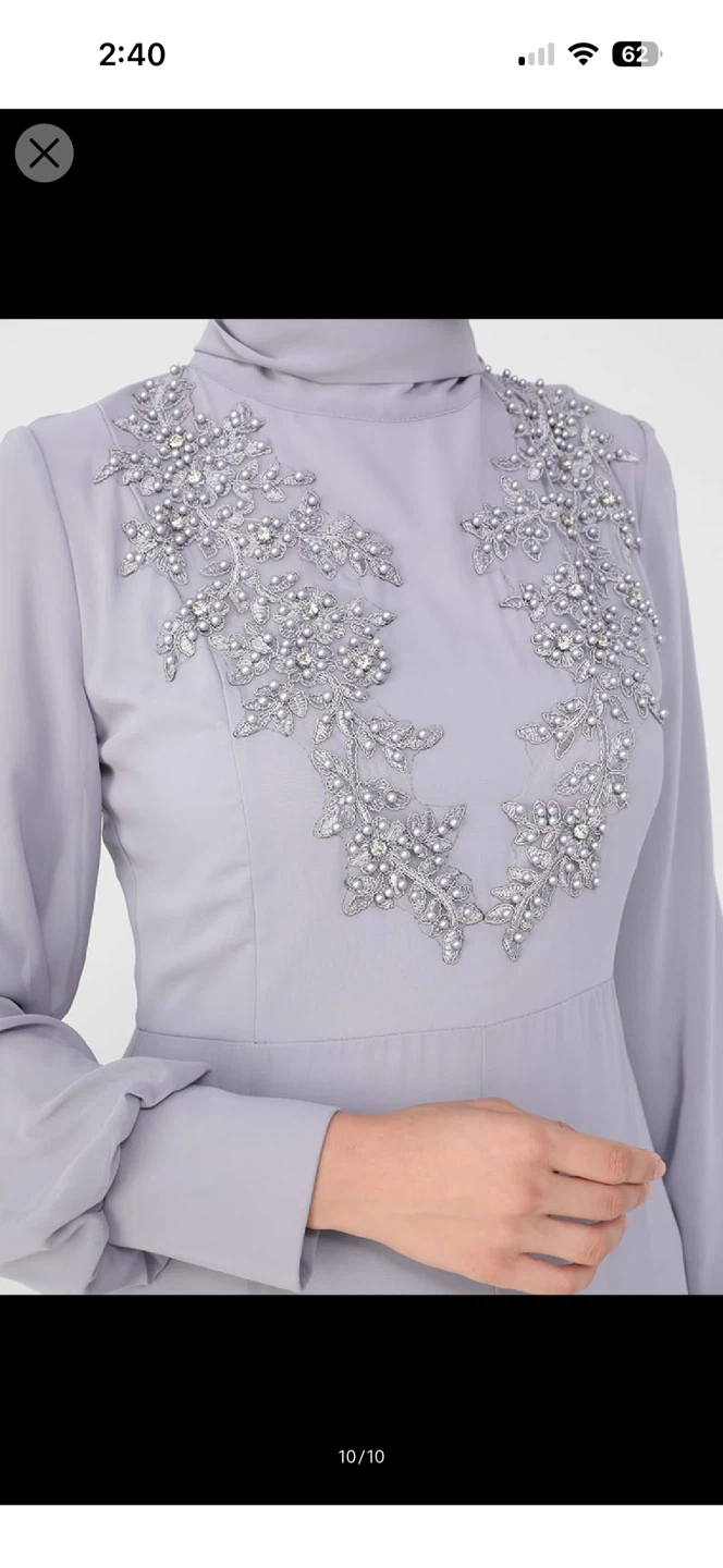 Lilac Long Sleeve Embellished Maxi Dress - photo 4