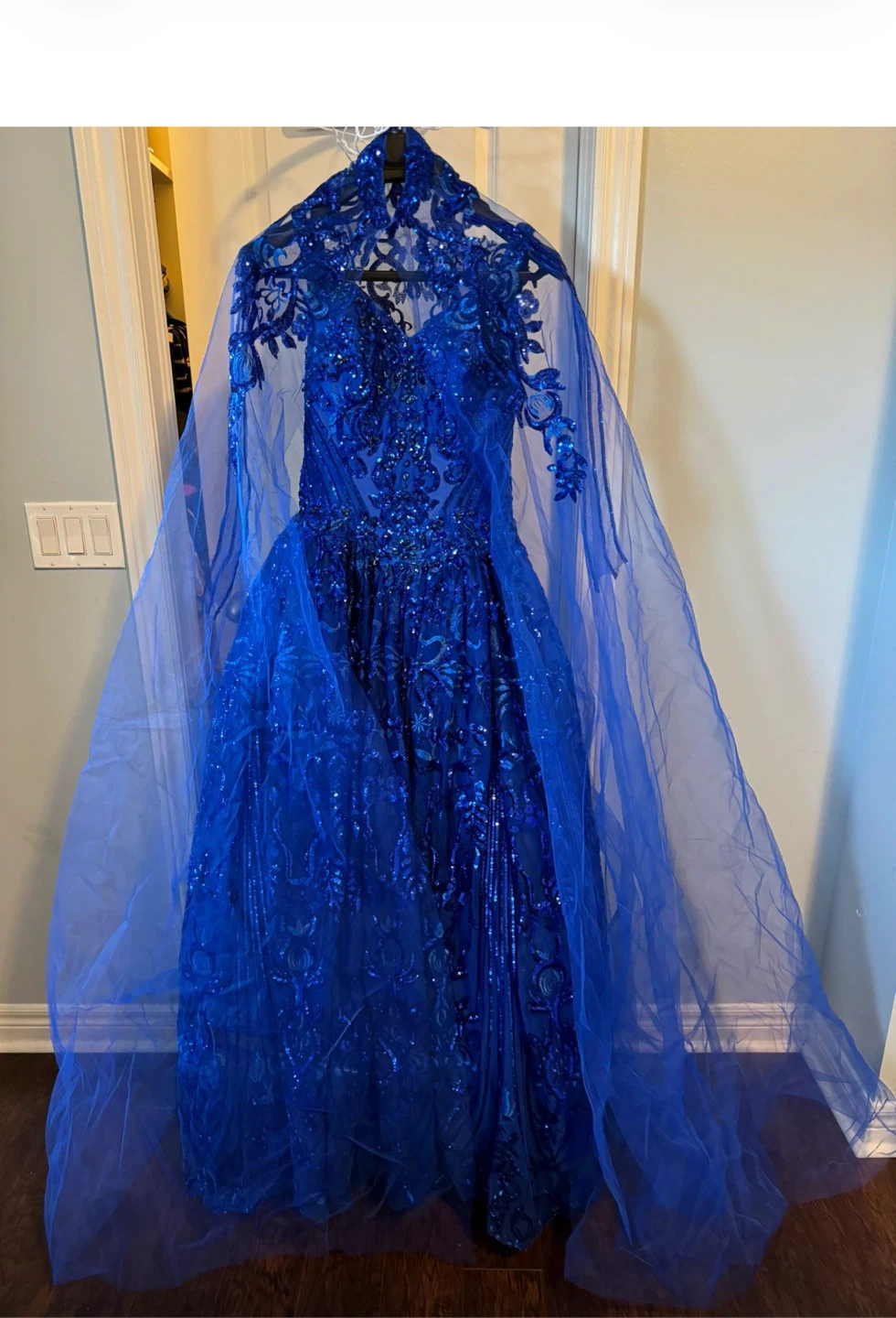 Rianna Couture Royal Blue Sequin Gown Size 4