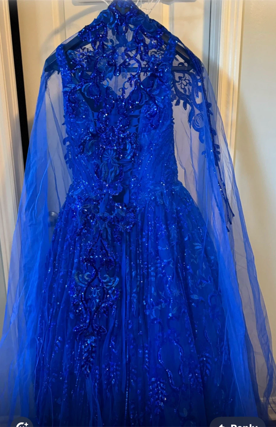 Rianna Couture Royal Blue Sequin Gown Size 4 - photo 2