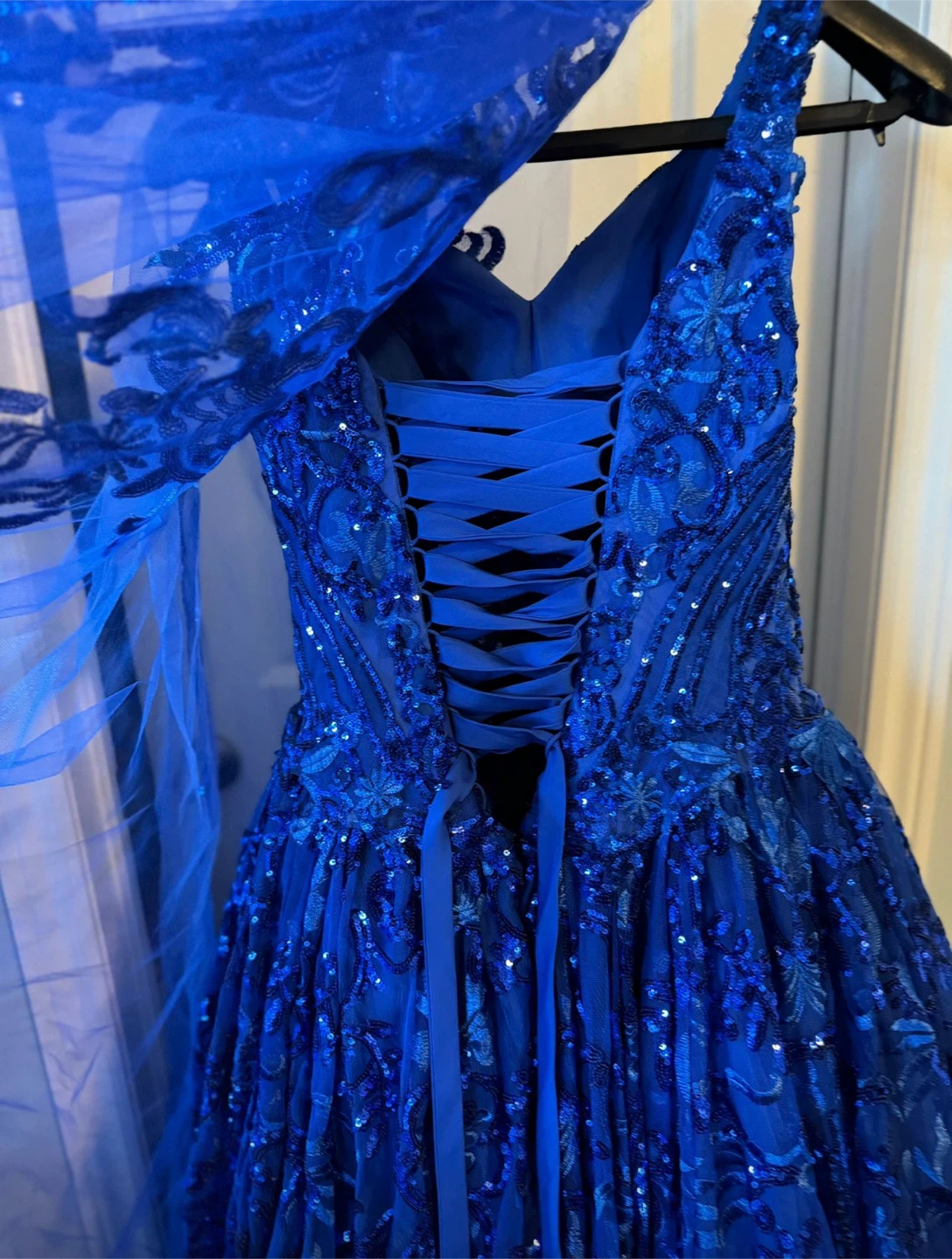 Rianna Couture Royal Blue Sequin Gown Size 4 - photo 3