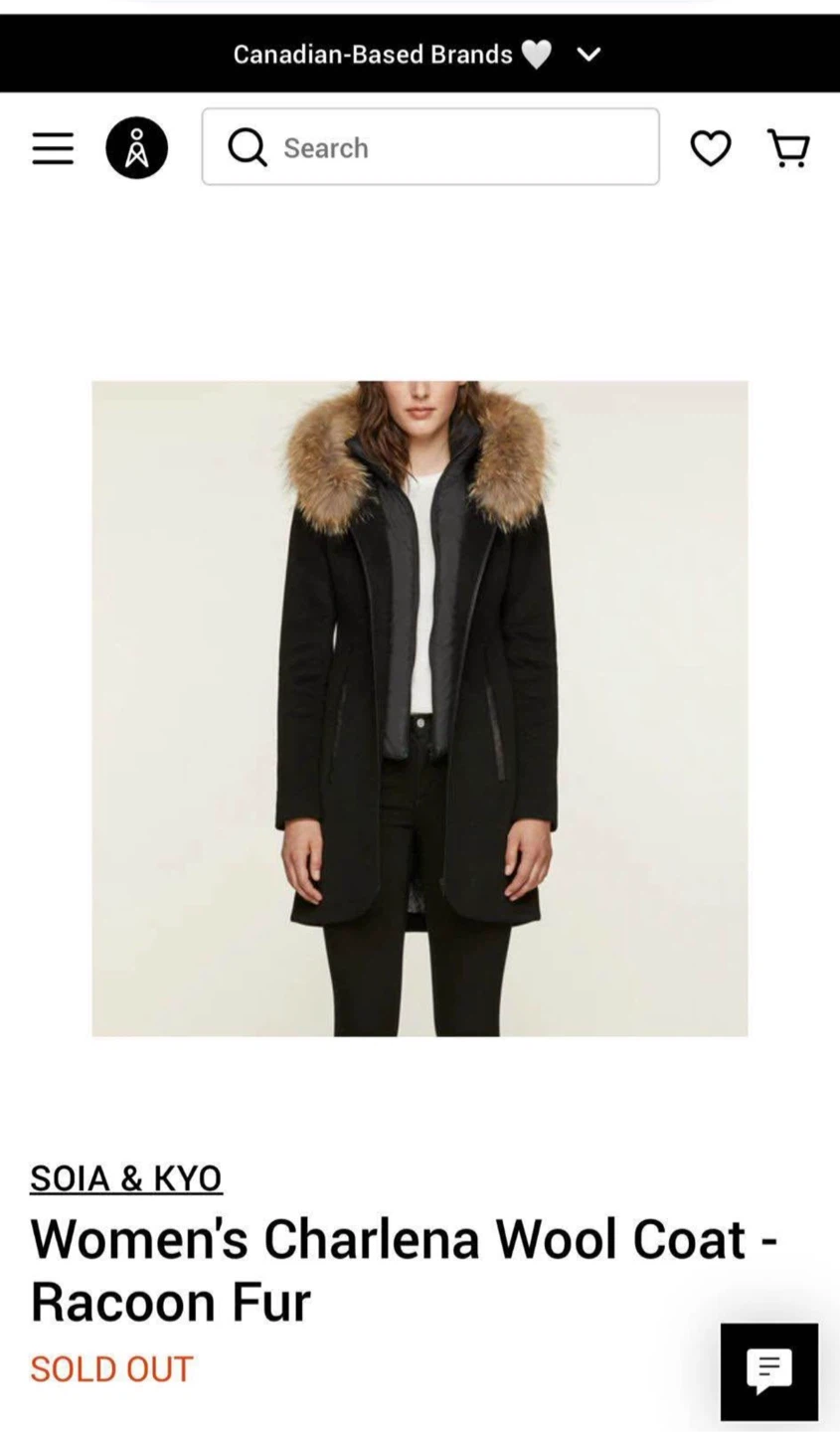 Soia & Kyo Womens Charlena Wool Coat - Racoon Fur - photo 3