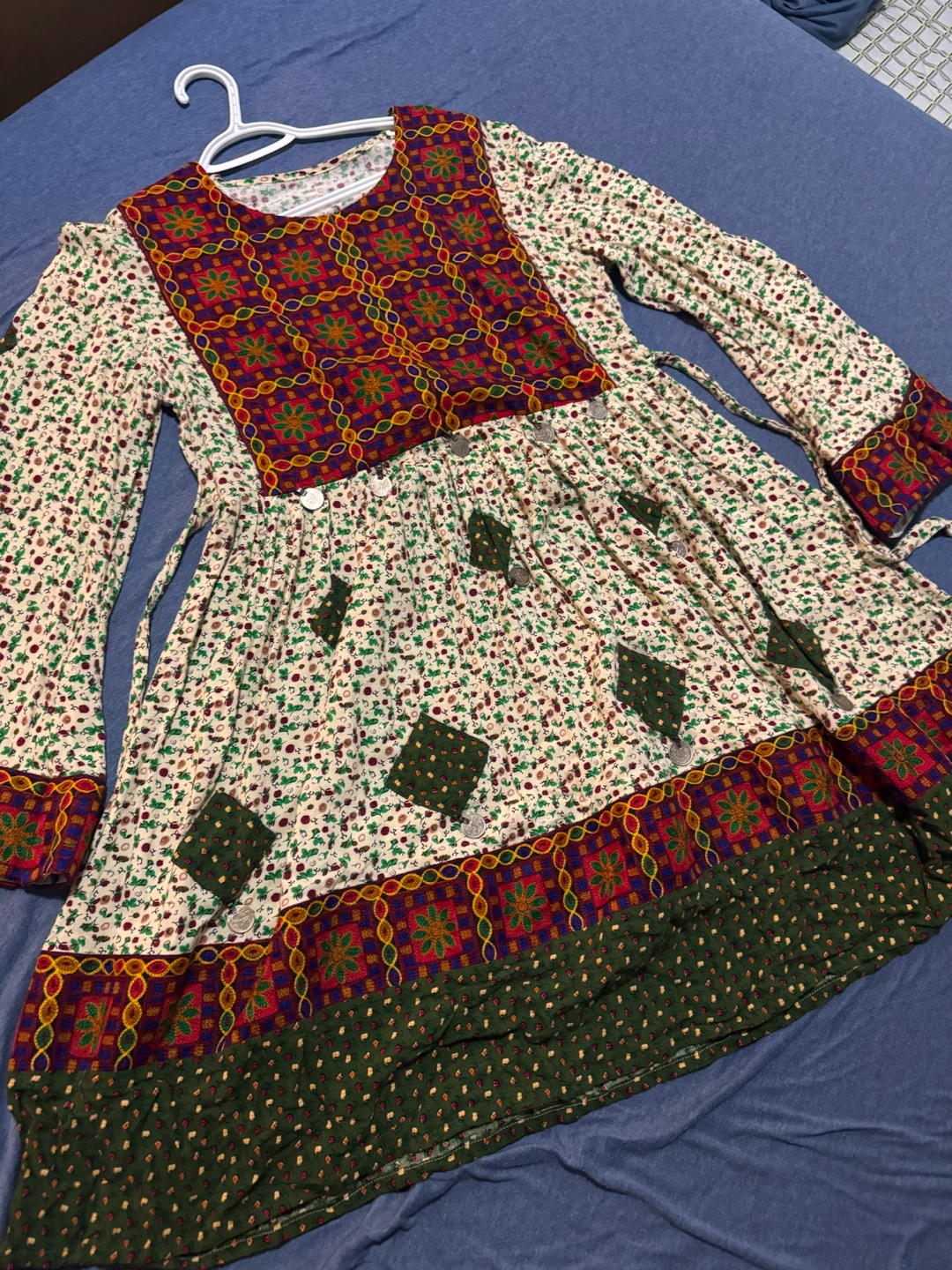 Embroidered Long Sleeve Dress