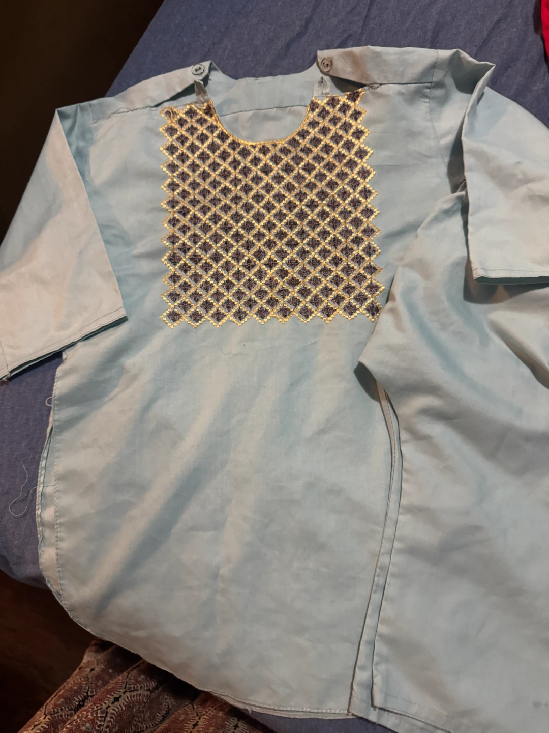 Light Blue Embroidered Kurta