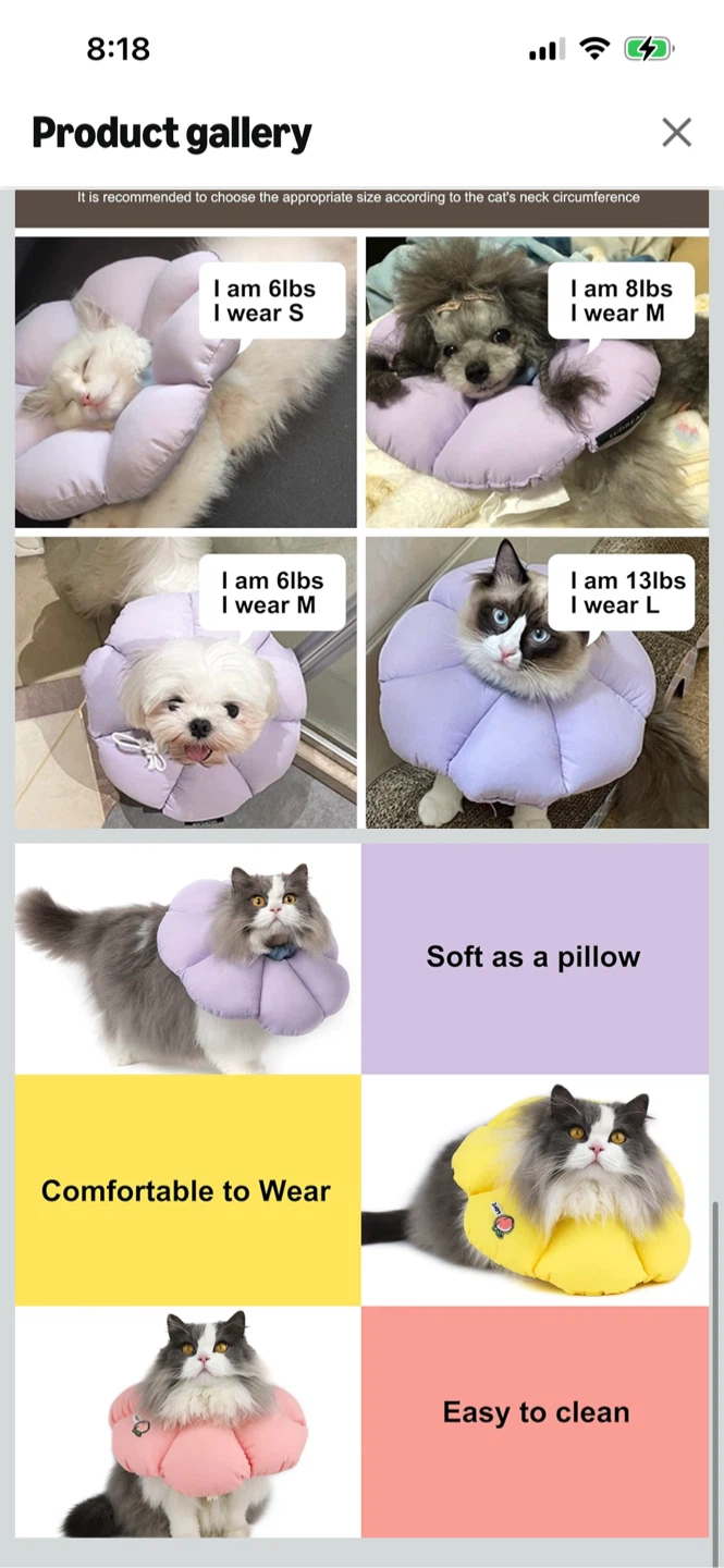 New-HiDream Flower Pet Recovery Collar - Lavender - photo 2