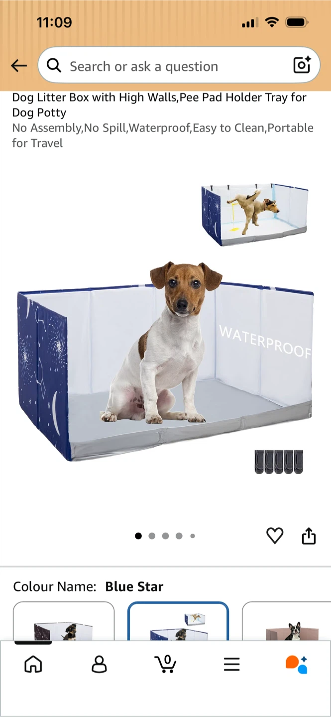 New-Blue Star Dog Litter Box with High Walls - photo 3