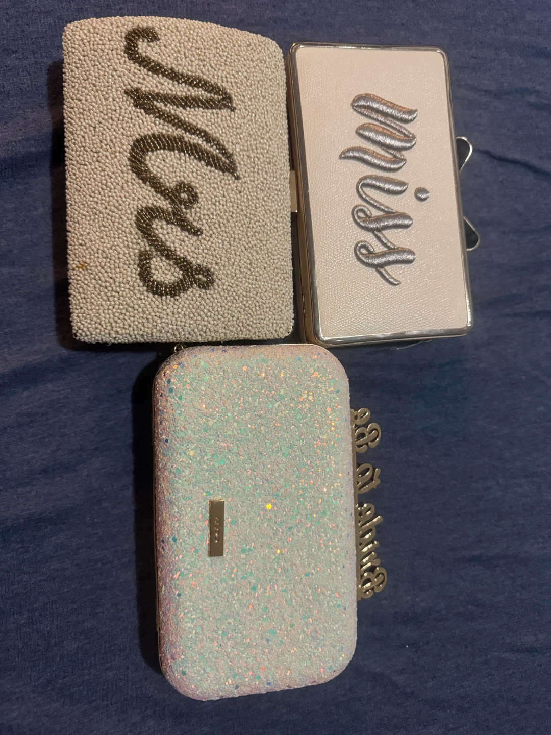 Set of 3 Clutches: Mrs, Miss, and Shine