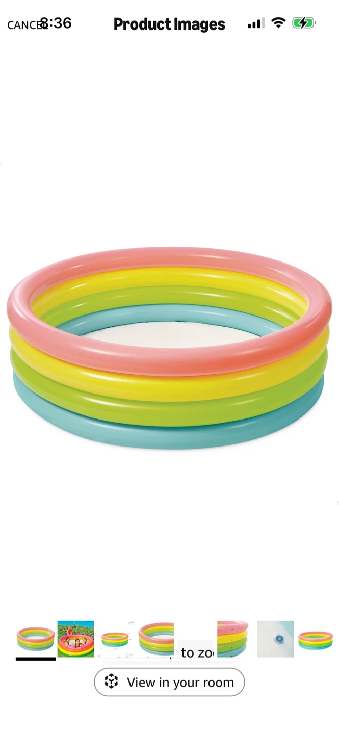 New-Intex Sunset Glow Soft Inflatable Baby Pool
