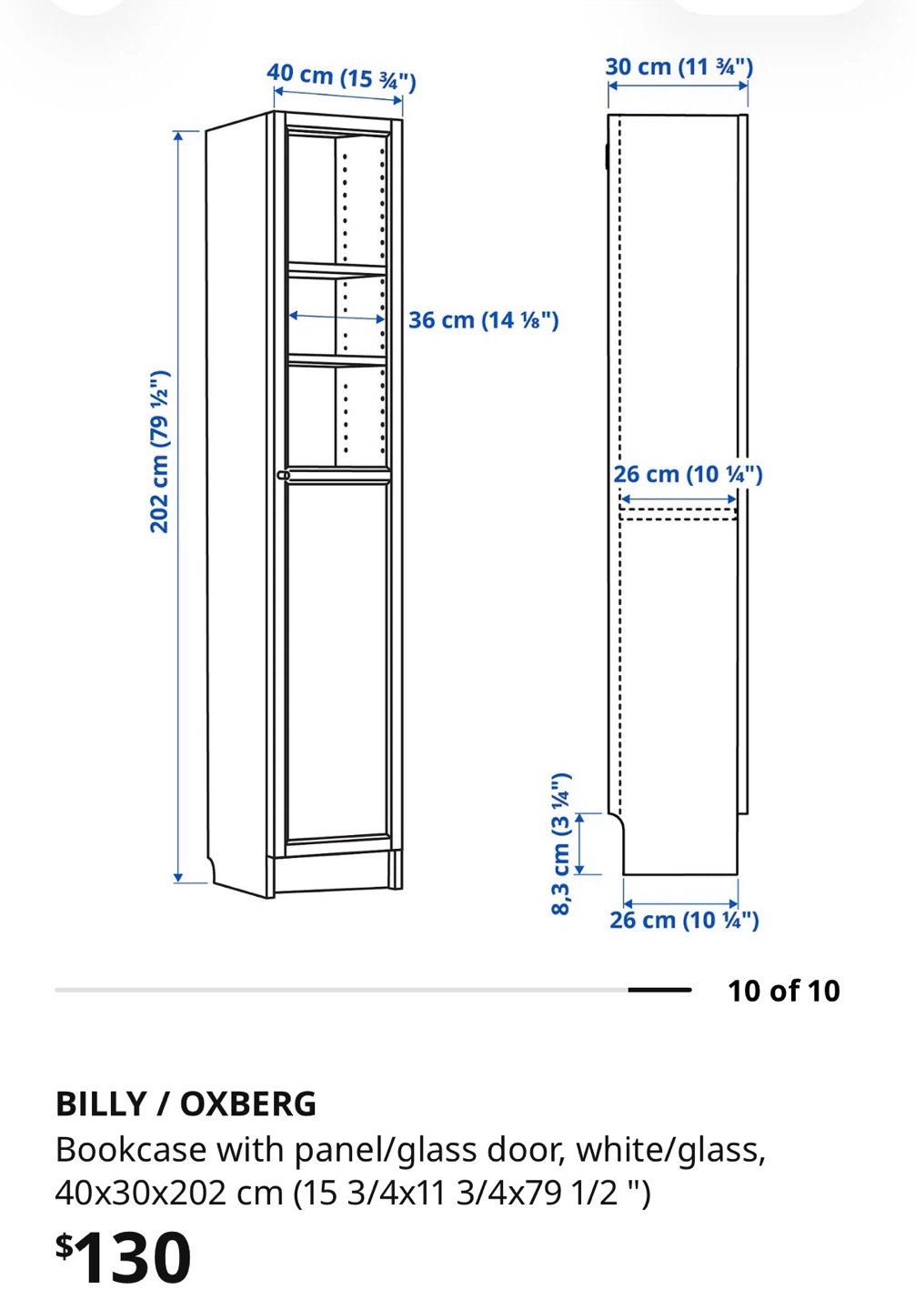 IKEA Billy bookshelf with doors $70 each $120 for both - photo 3