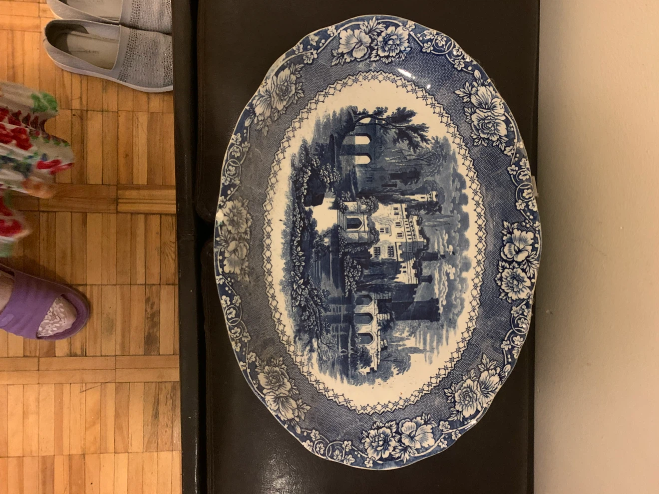 Blue and White Vintage Serving Platter - photo 2