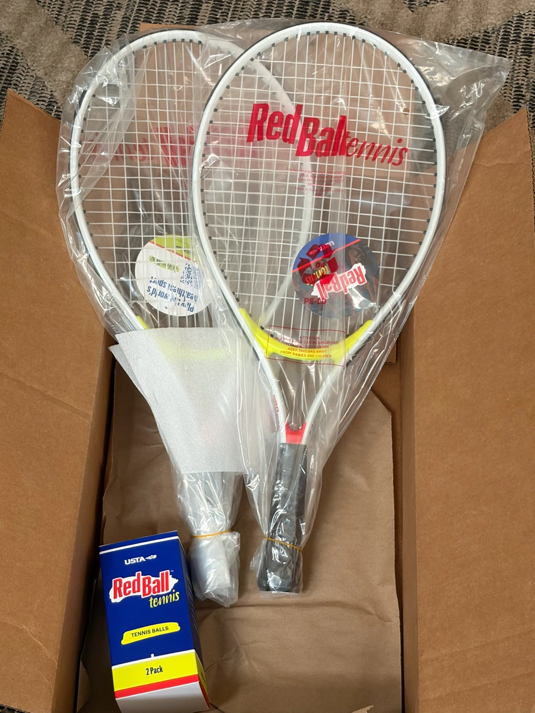 Red Ball 2 Pack Tennis Rackets and Balls Set