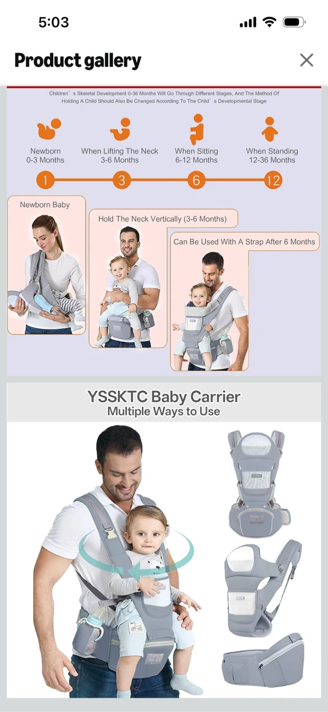 New-YSSKTC Baby Carrier - photo 3