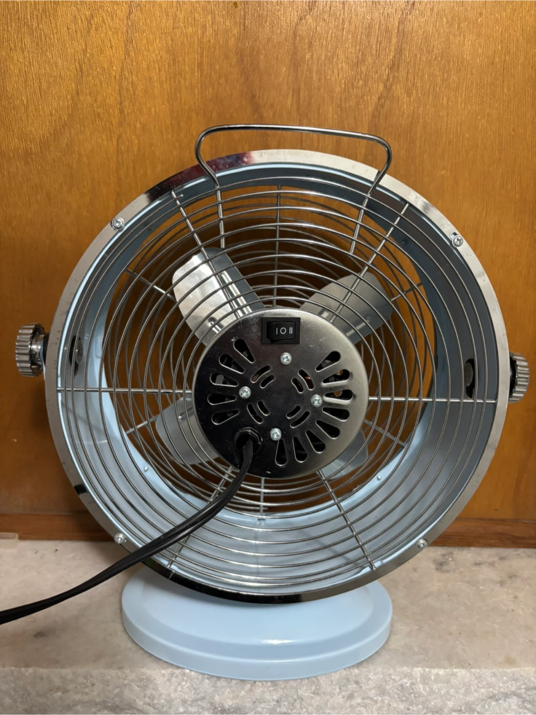 Light Blue Retro Desk Fan in working condition - photo 3