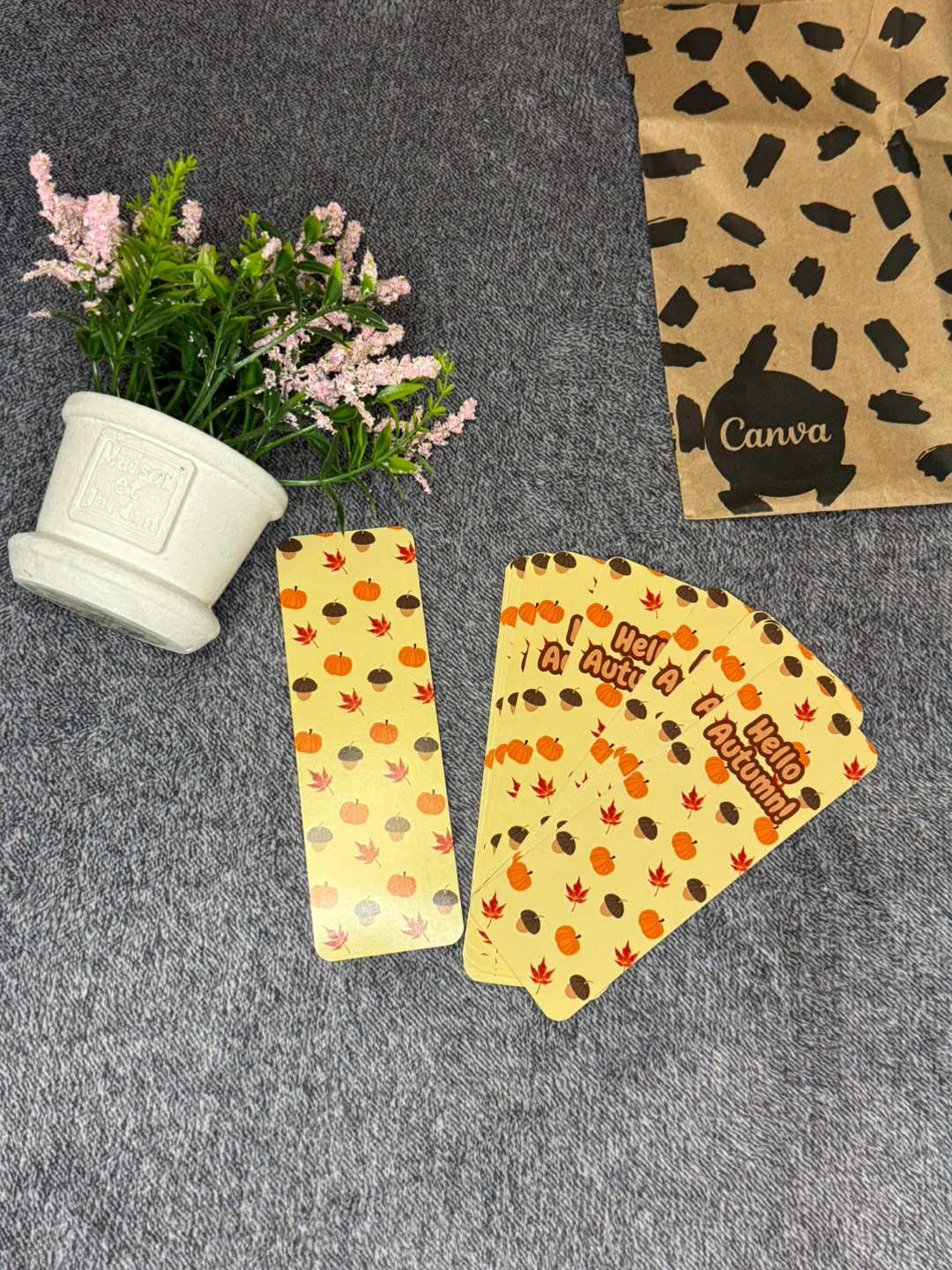 Cute Bookmarks - Pink Gingham, Fall Theme, Arabic - photo 3