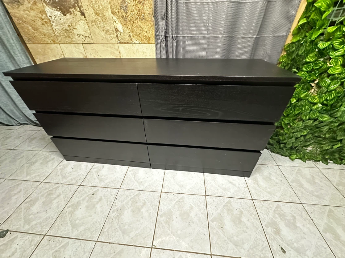 IKEA MALM Dresser – Black, 6 Drawers