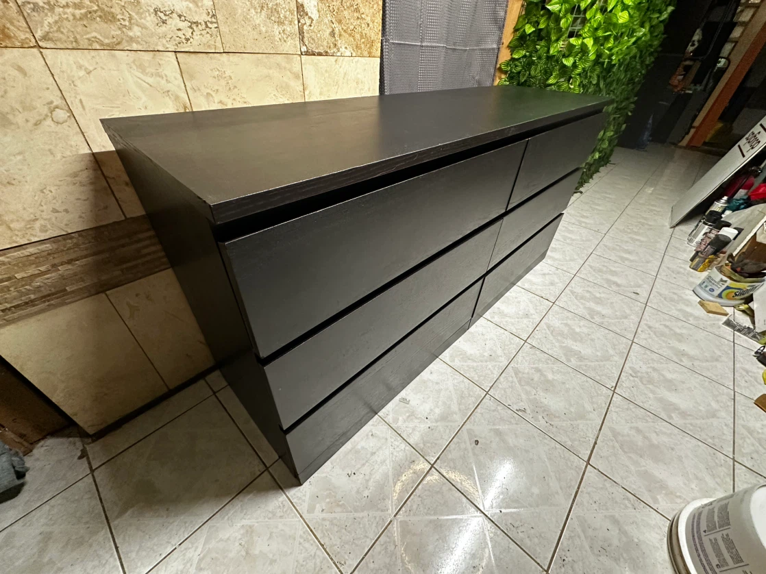IKEA MALM Dresser – Black, 6 Drawers - photo 3