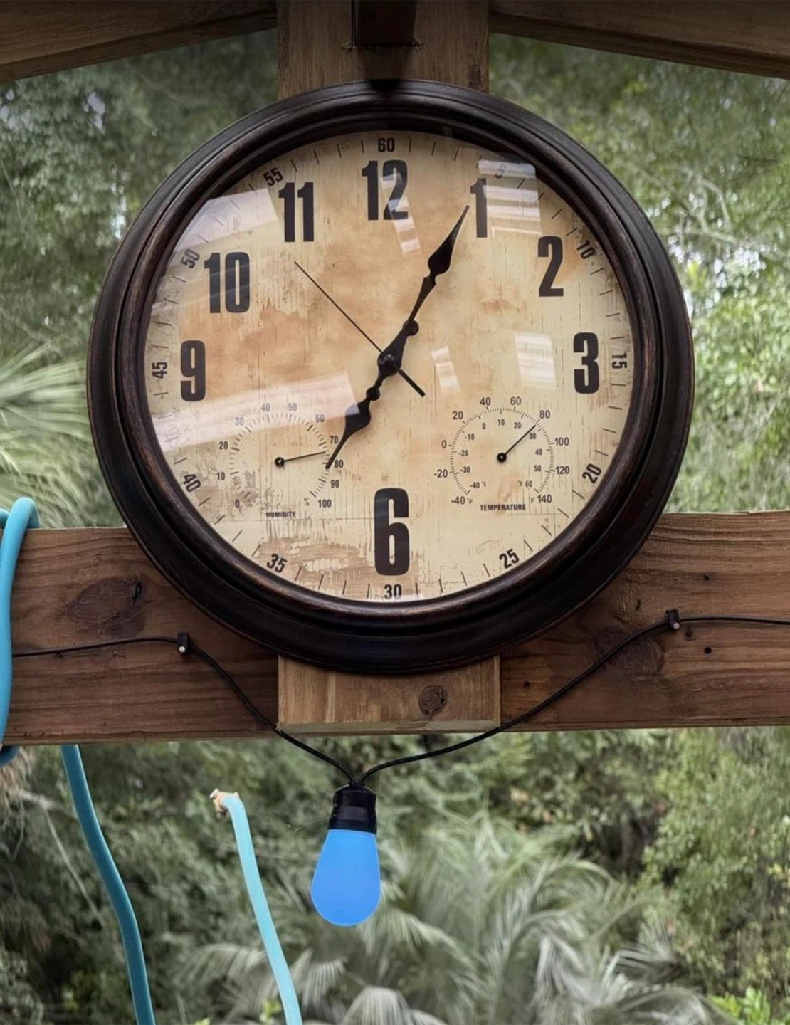 16 Inch Indoor/Outdoor Clock with Thermometer and Hygrometer