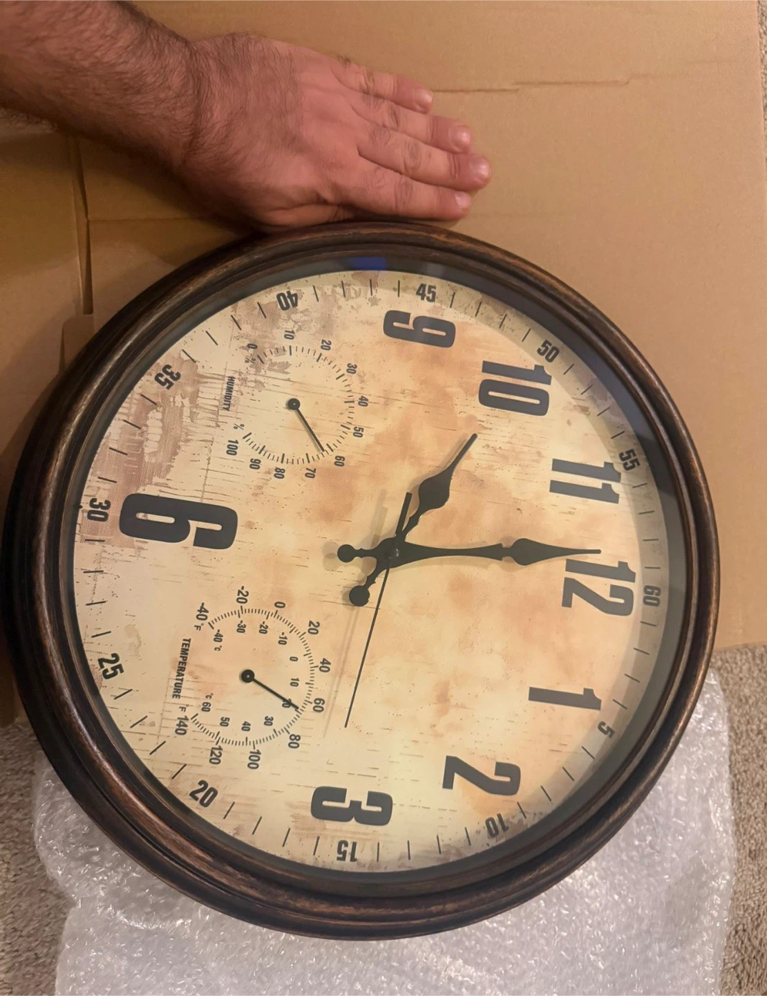 16 Inch Indoor/Outdoor Clock with Thermometer and Hygrometer - photo 2