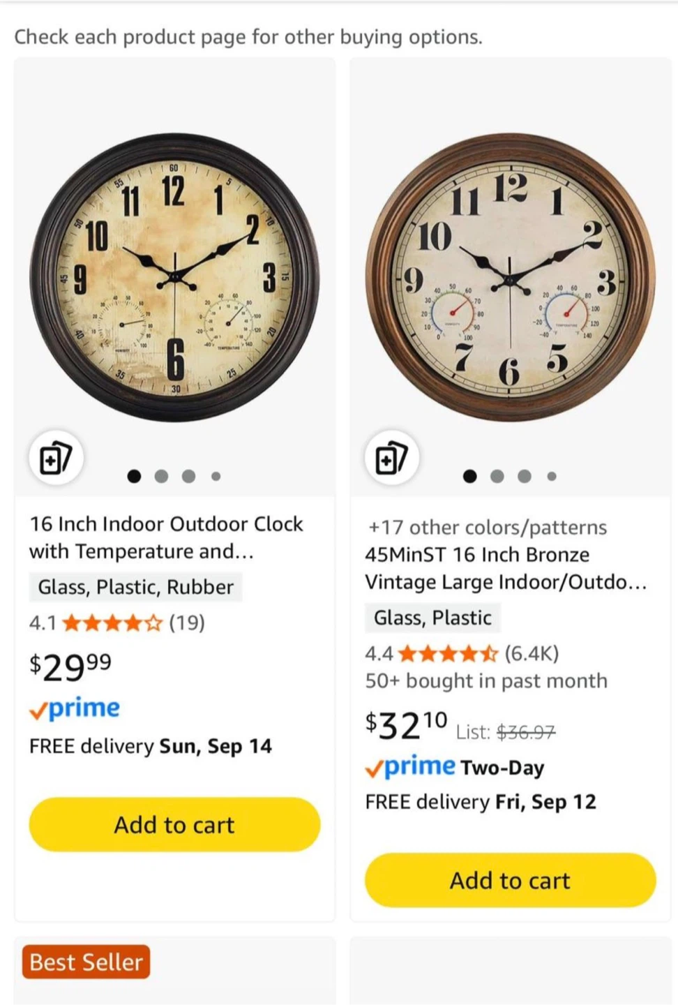 16 Inch Indoor/Outdoor Clock with Thermometer and Hygrometer - photo 5