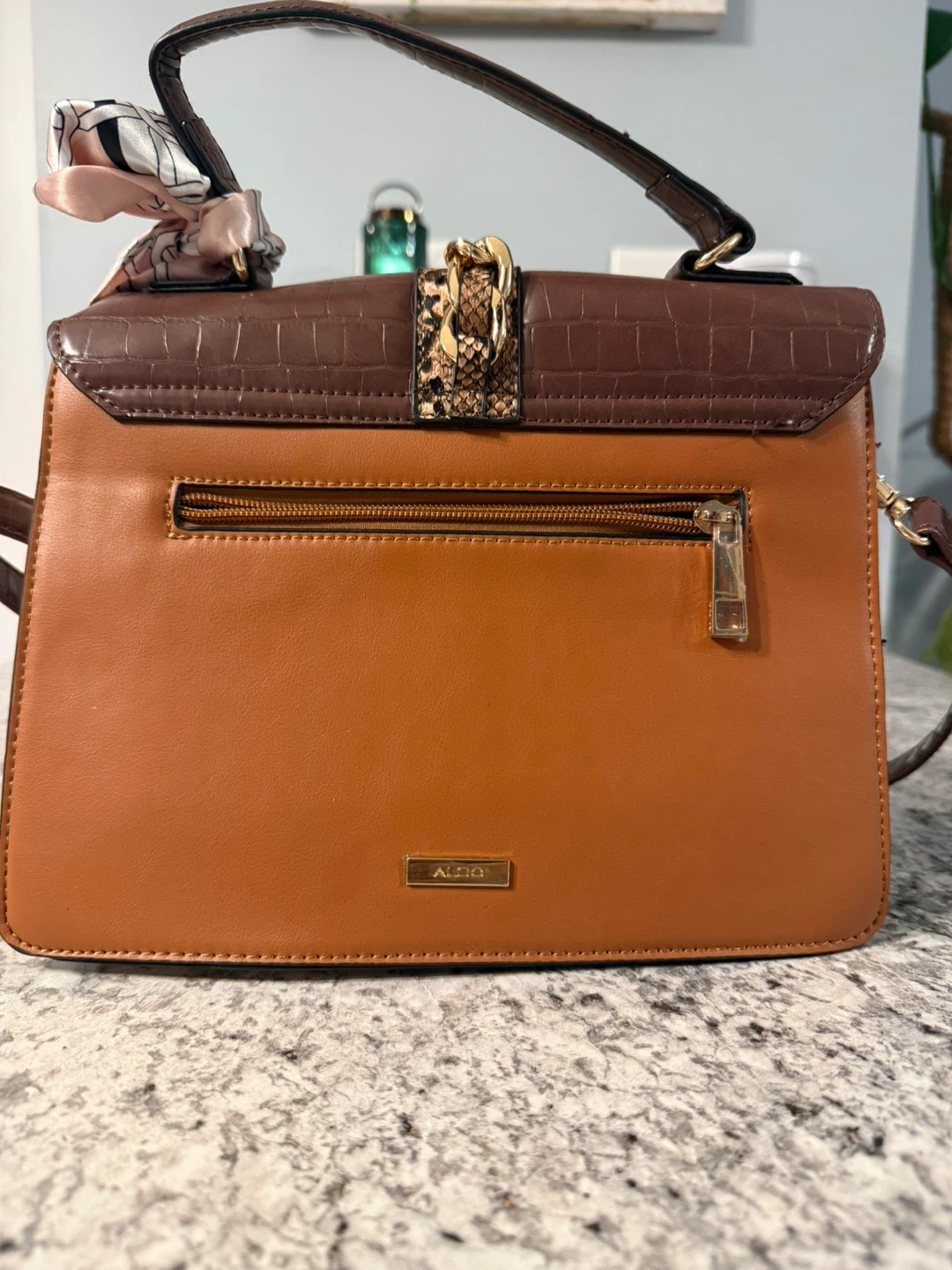 ALDO Satchel Handbag with Scarf Accent - photo 2