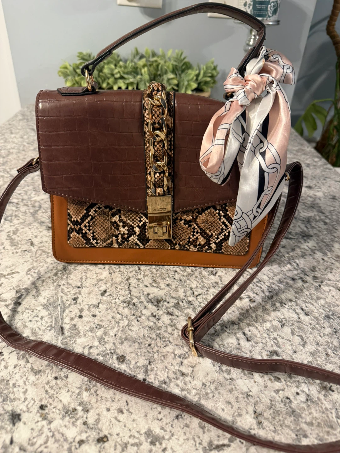 ALDO Satchel Handbag with Scarf Accent - photo 4