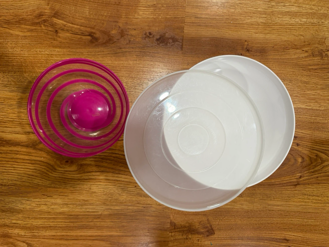 White Mixing Bowl with Pink Lid - photo 2