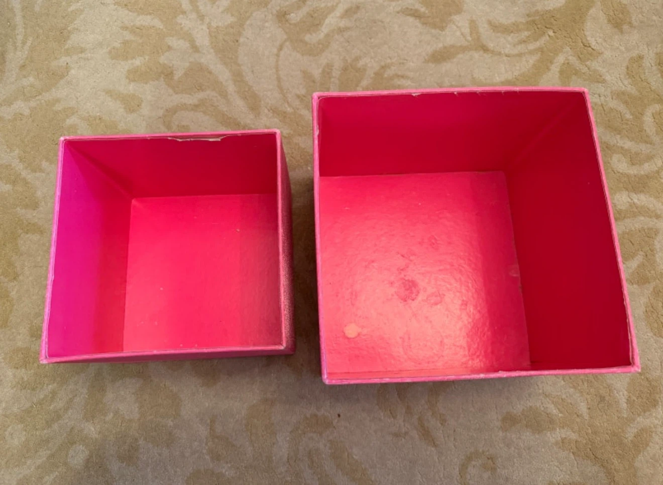 Pair of Pink Sequin Fabric Storage Boxes - photo 3