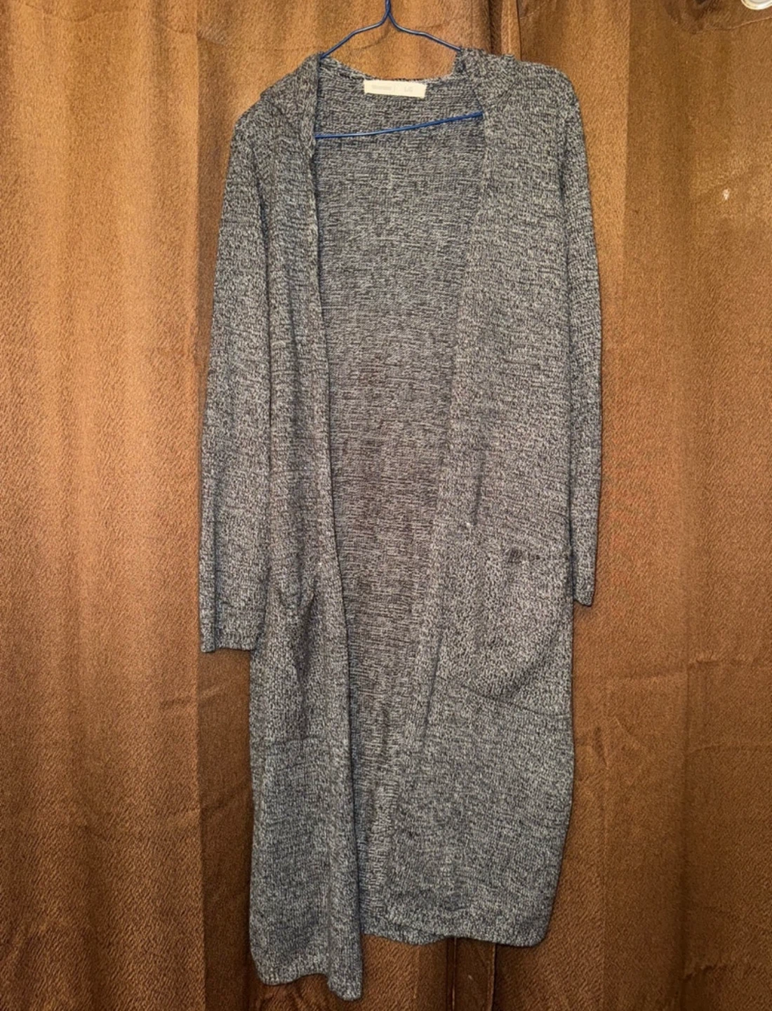 Bluenotes Long Grey Knit Hooded Cardigan