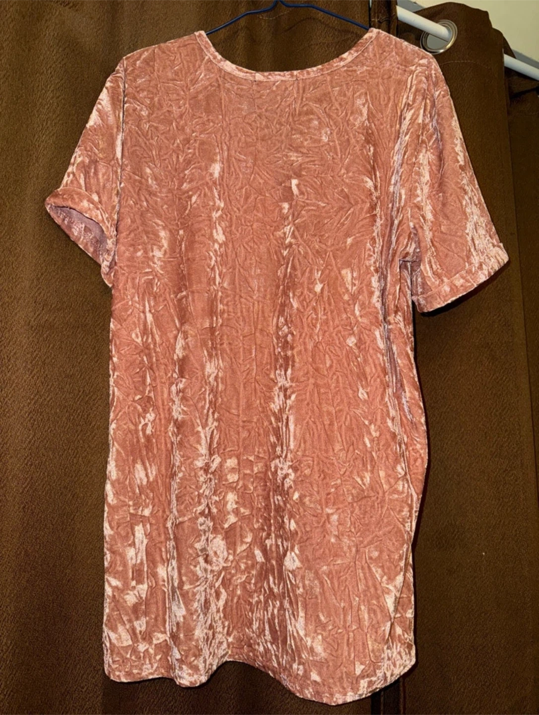 Urban Planet Pink Velvet Lace Up Short Sleeve Top - photo 2