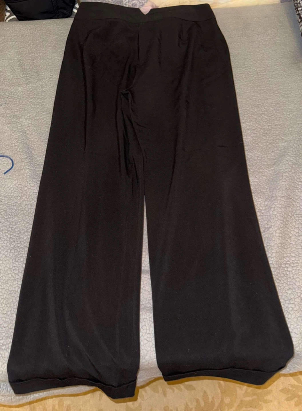 Charlie Black Wide Leg Dress Pants with Belt Detail and Zipper - photo 2