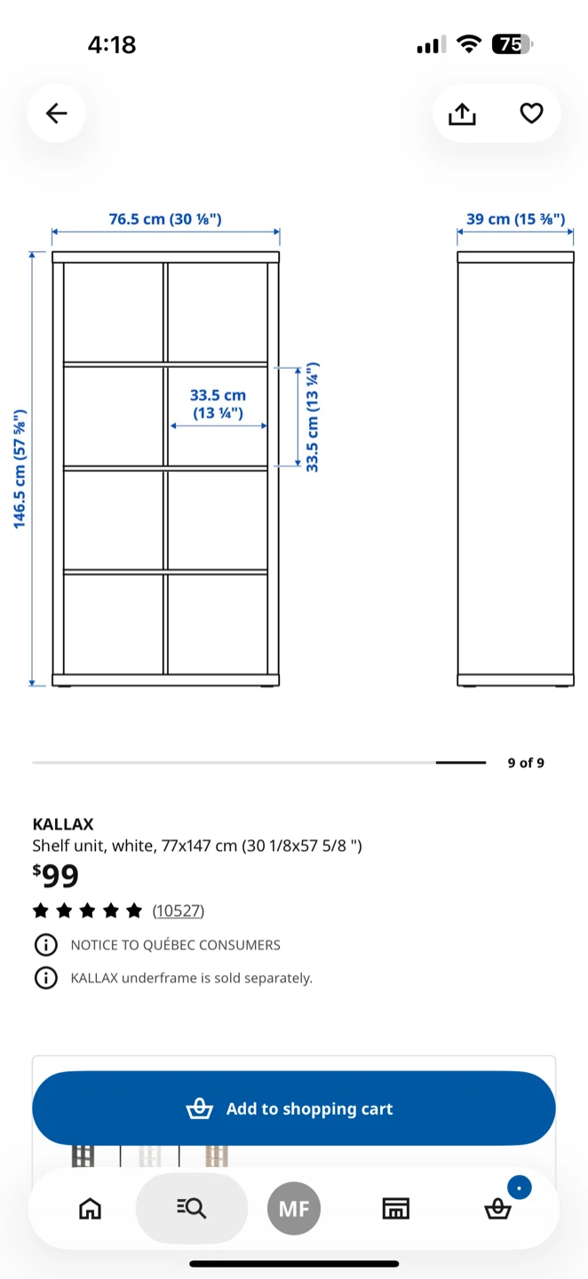 IKEA KALLAX Shelf Unit - White - photo 3