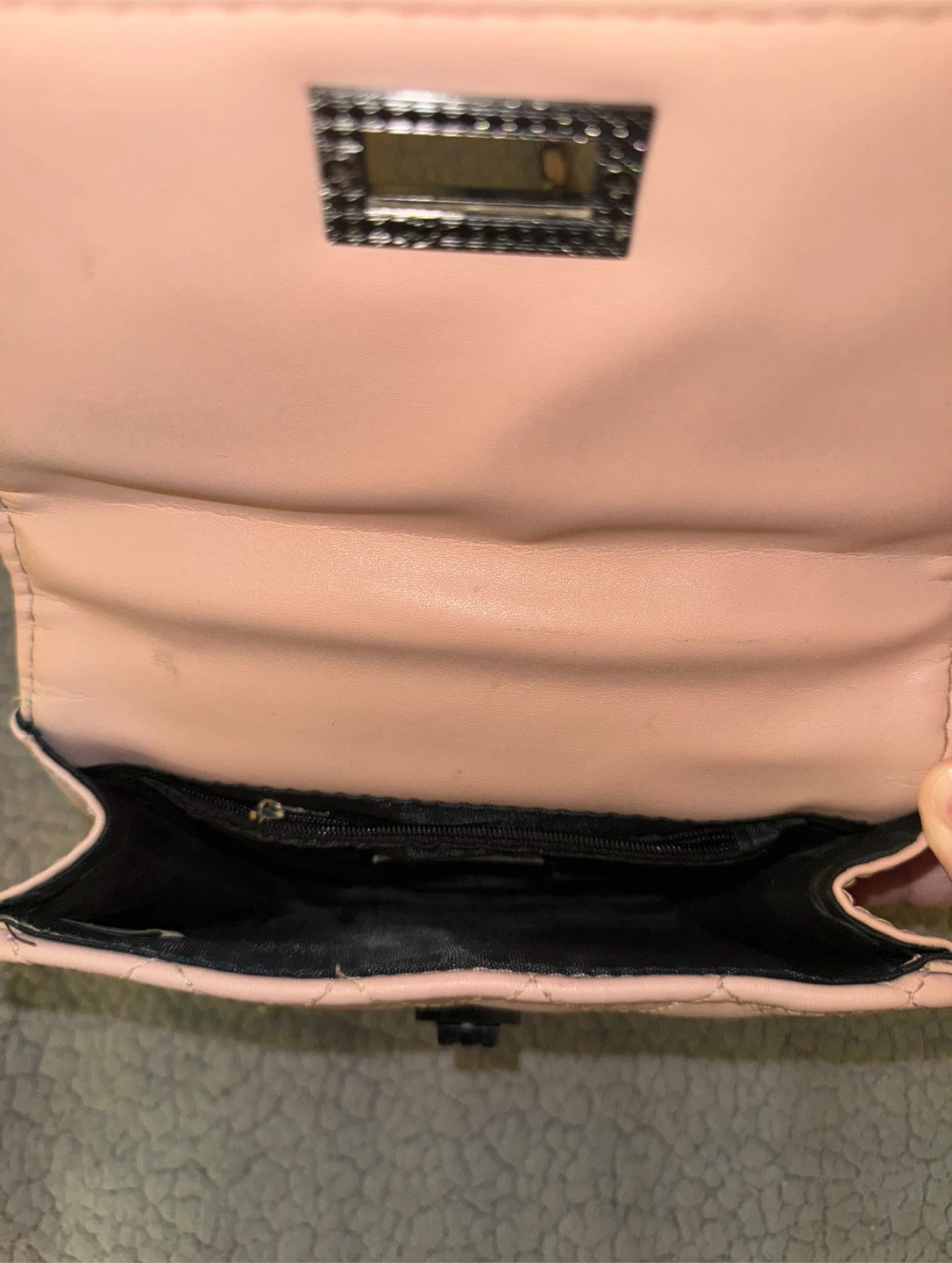 Ardene Pink Quilted Crossbody Bag with Chain Strap - photo 3