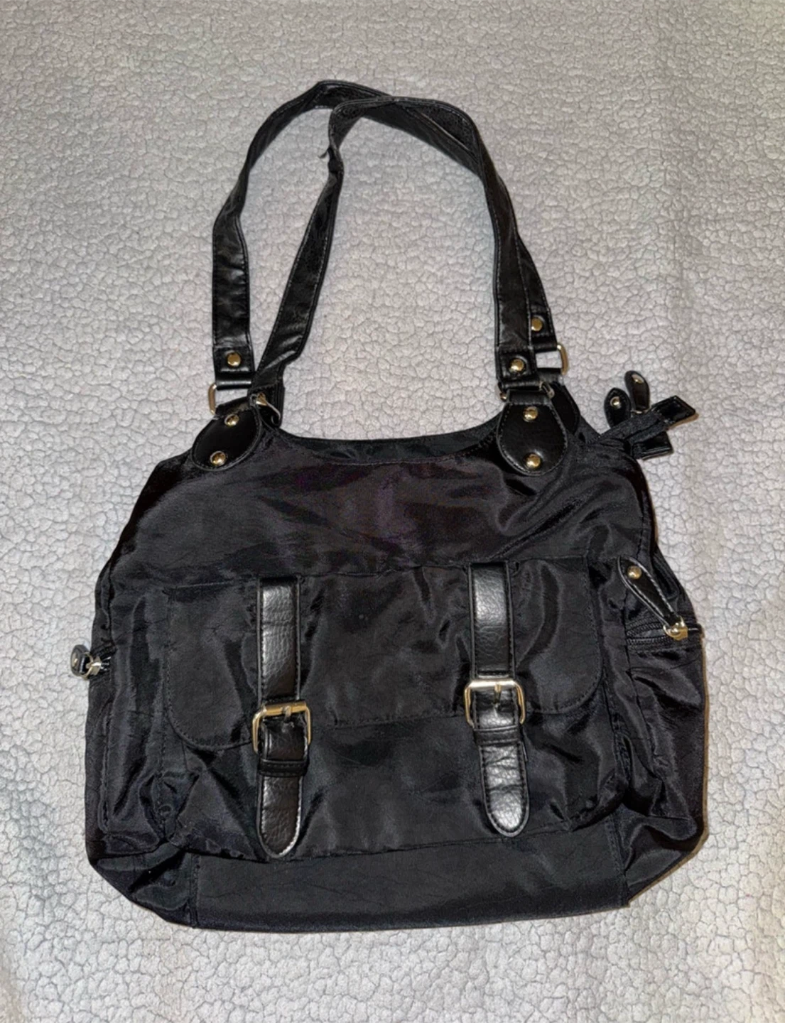Zeca Black Nylon Shoulder Bag