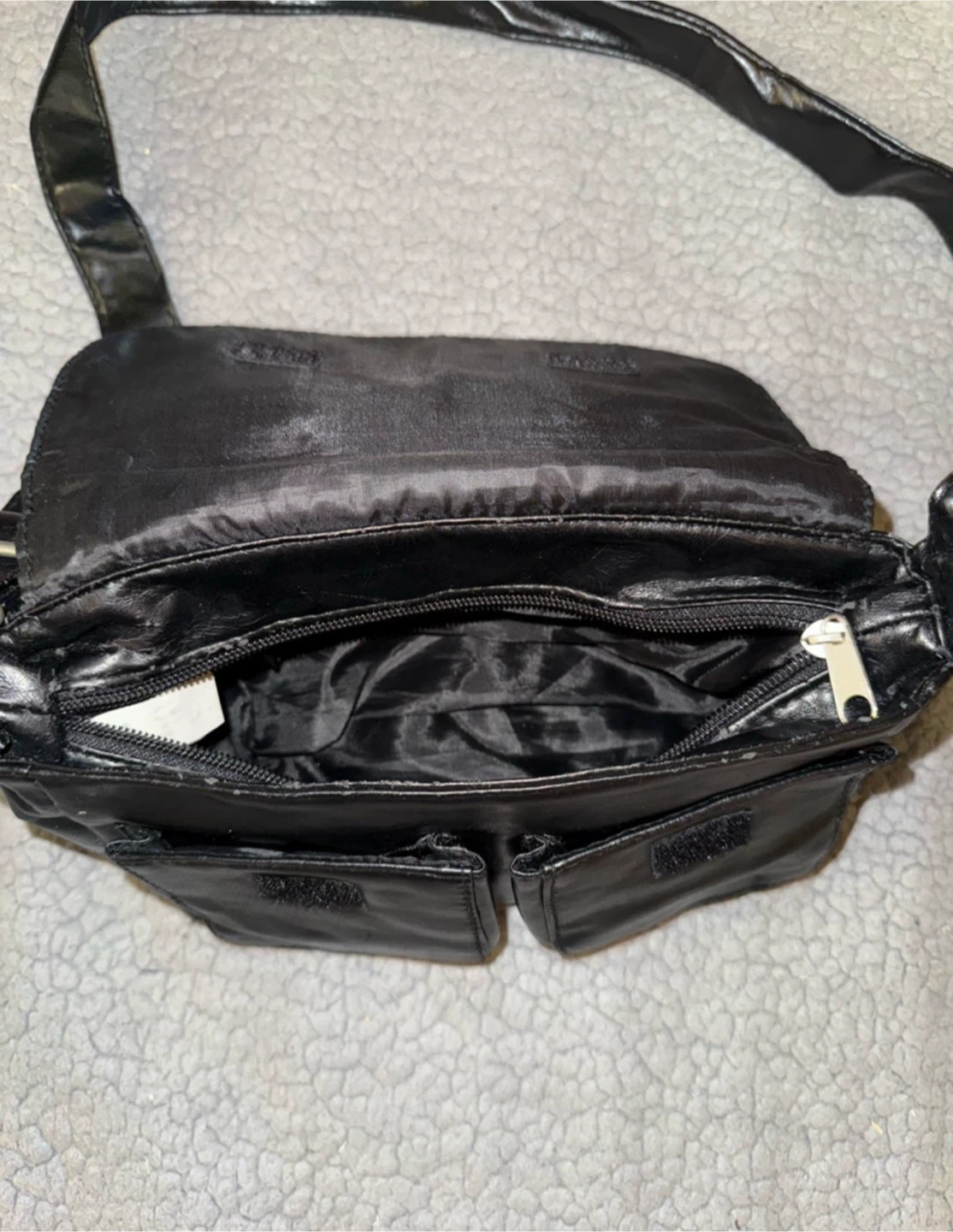 Black Faux Leather Crossbody Bag - photo 2