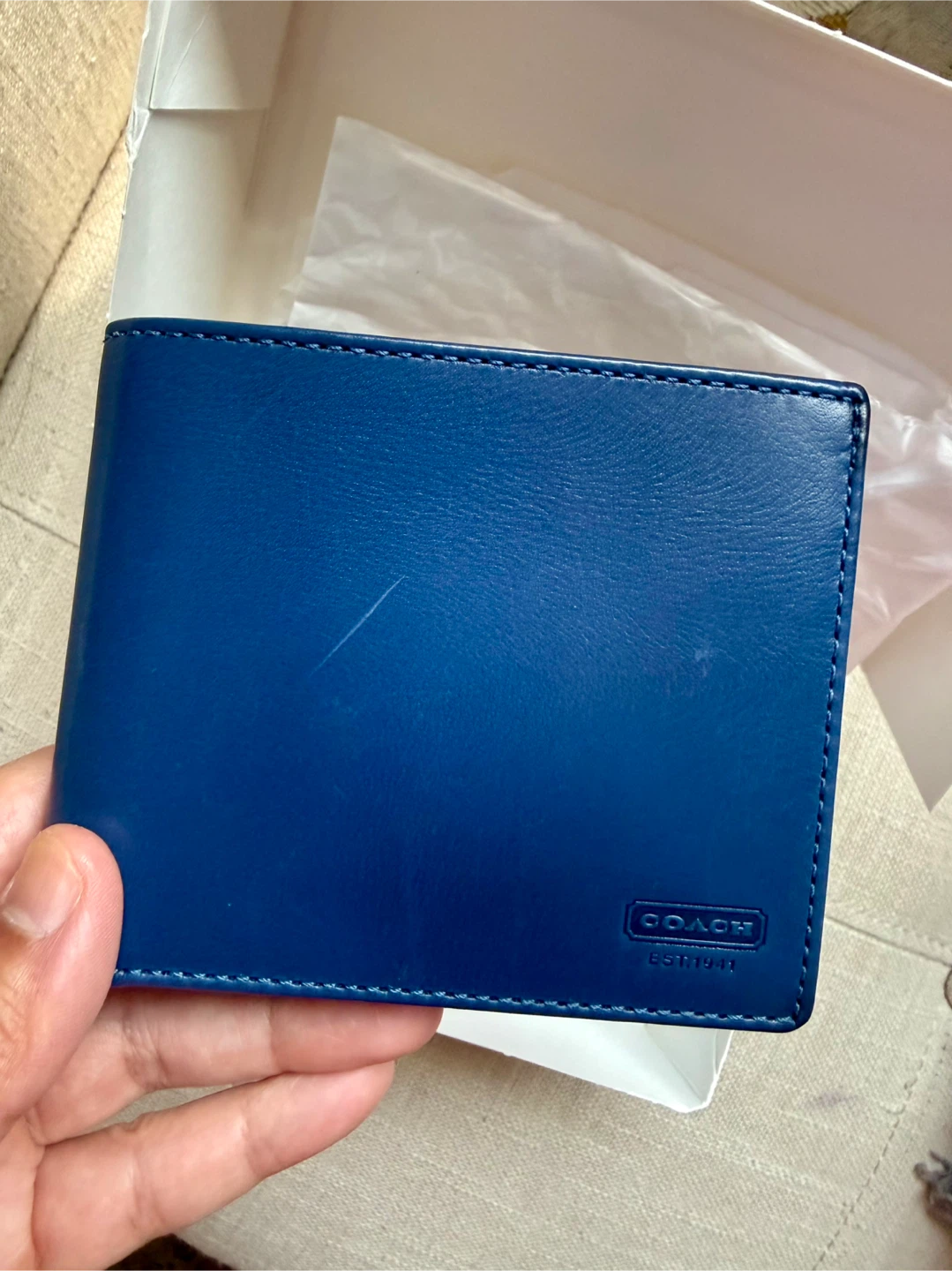 Coach Bi-fold Wallet - Blue Leather - photo 2