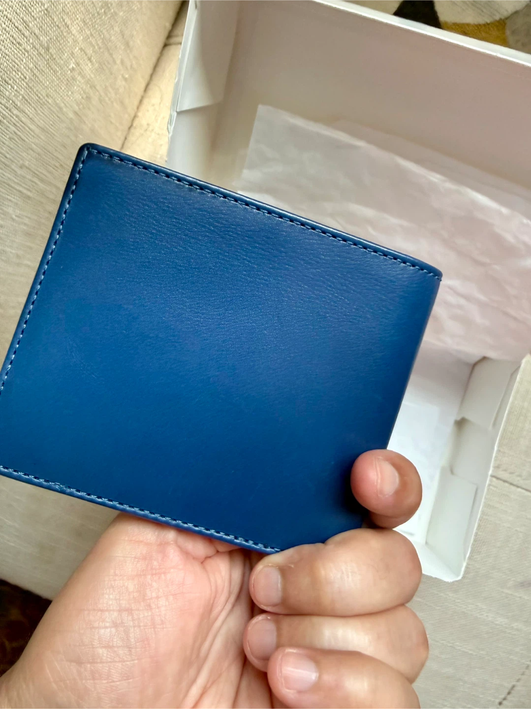 Coach Bi-fold Wallet - Blue Leather - photo 3