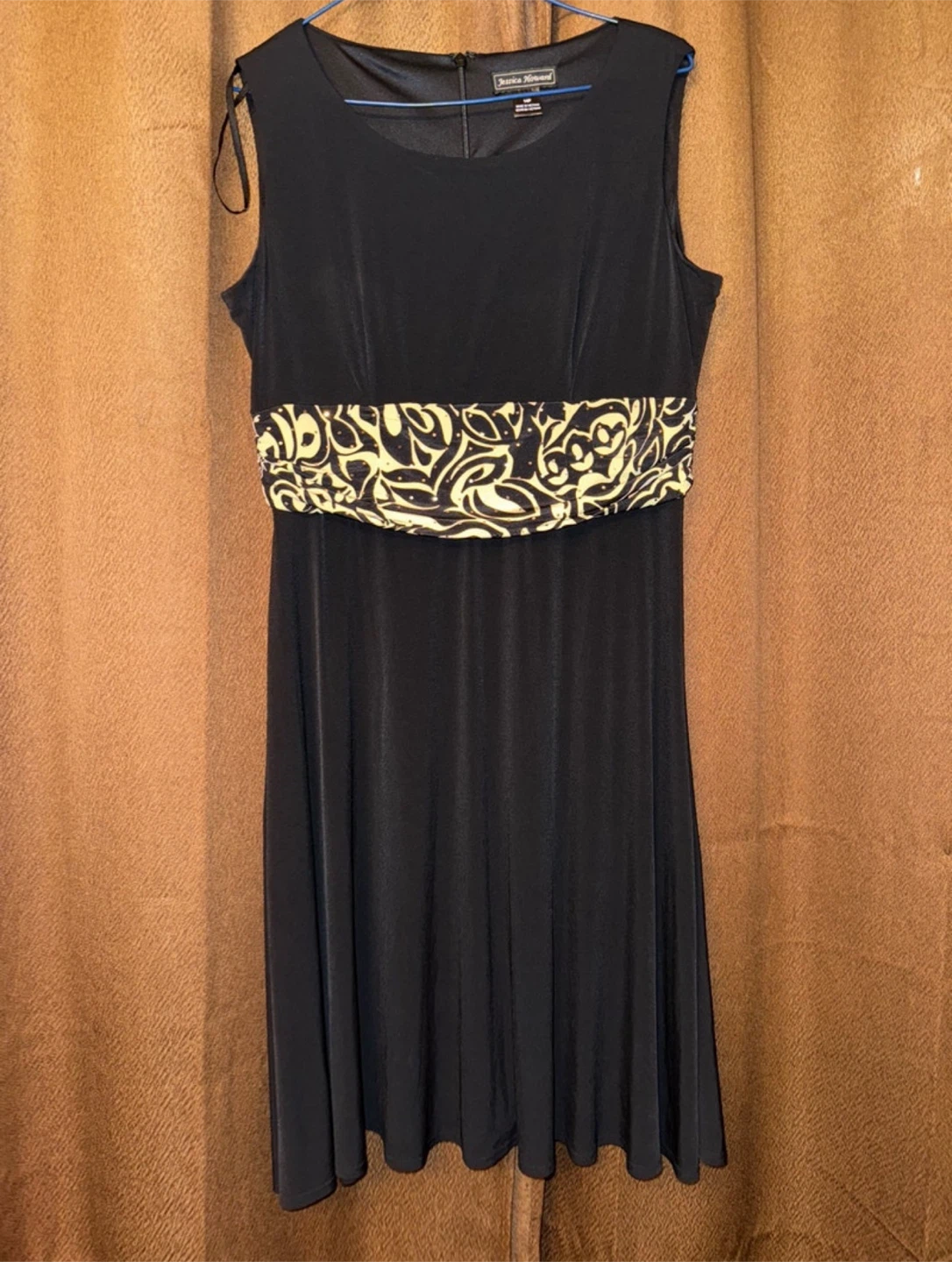Jessica Howard Black Dress and Patterned Bolero Set