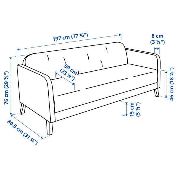 IKEA LINANÄS 3 dark grey sofa - photo 4