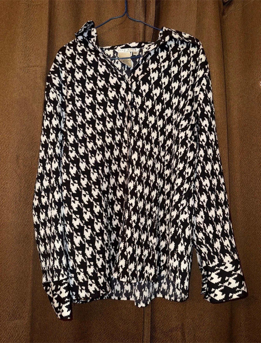 Fred David Houndstooth Blouse