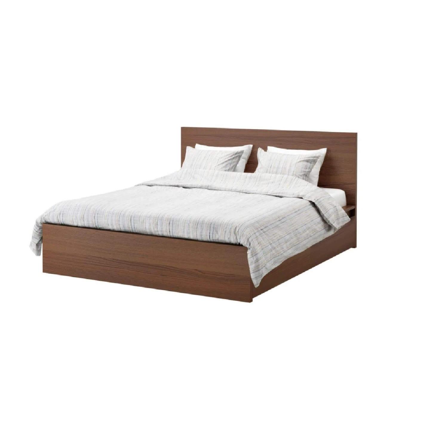IKEA Malm King Size Bed Frame with 2 Drawers Brown Ash - photo 2