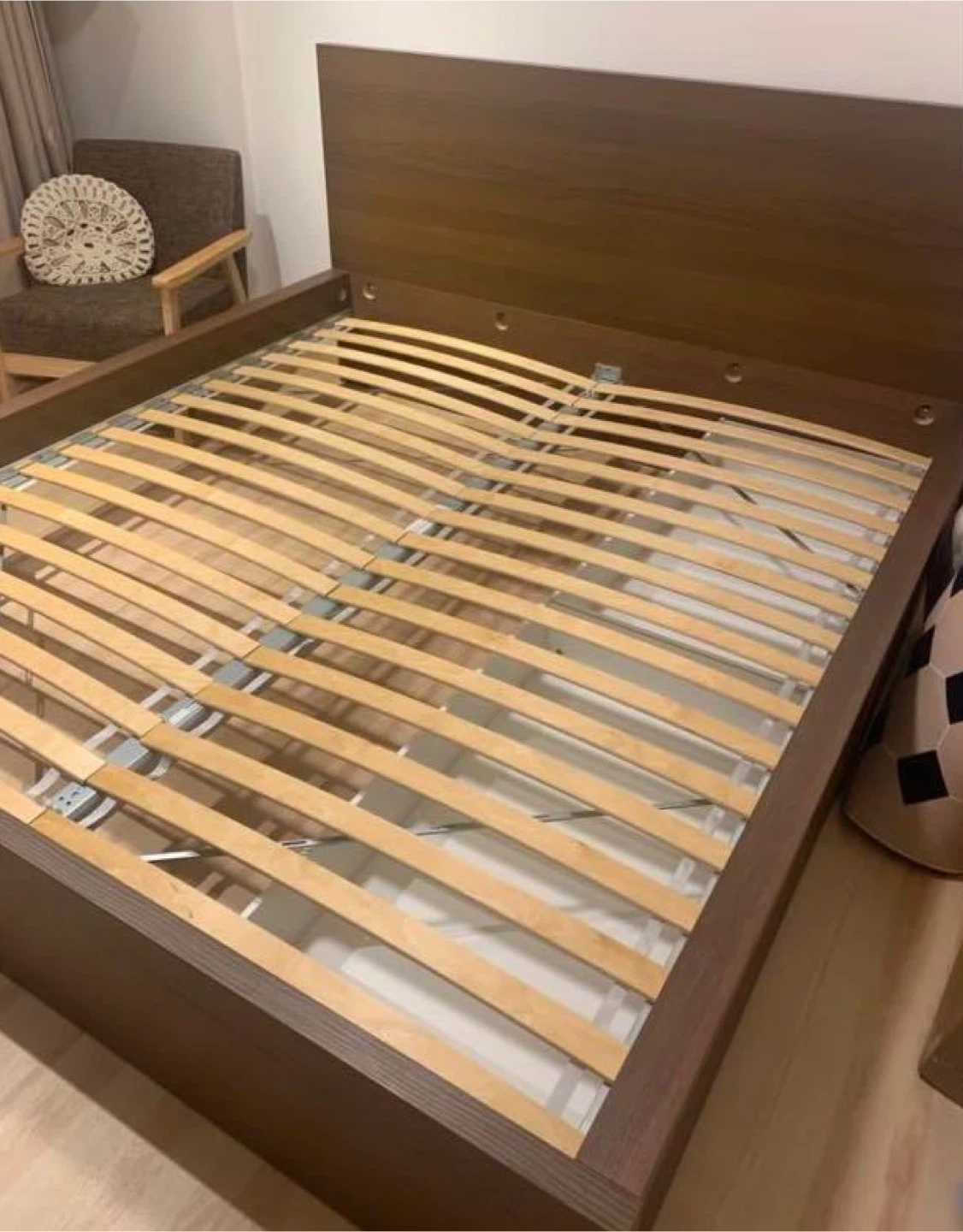 IKEA Malm King Size Bed Frame with 2 Drawers Brown Ash