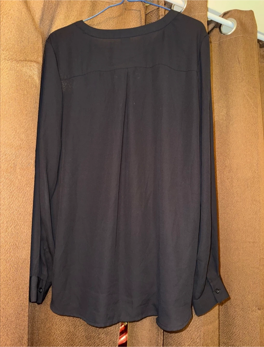 Suzy Shier Black Lace-Up Blouse - photo 2