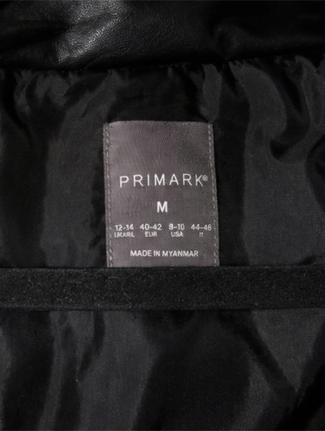 Black Cropped Faux Leather Puffer Jacket - photo 5