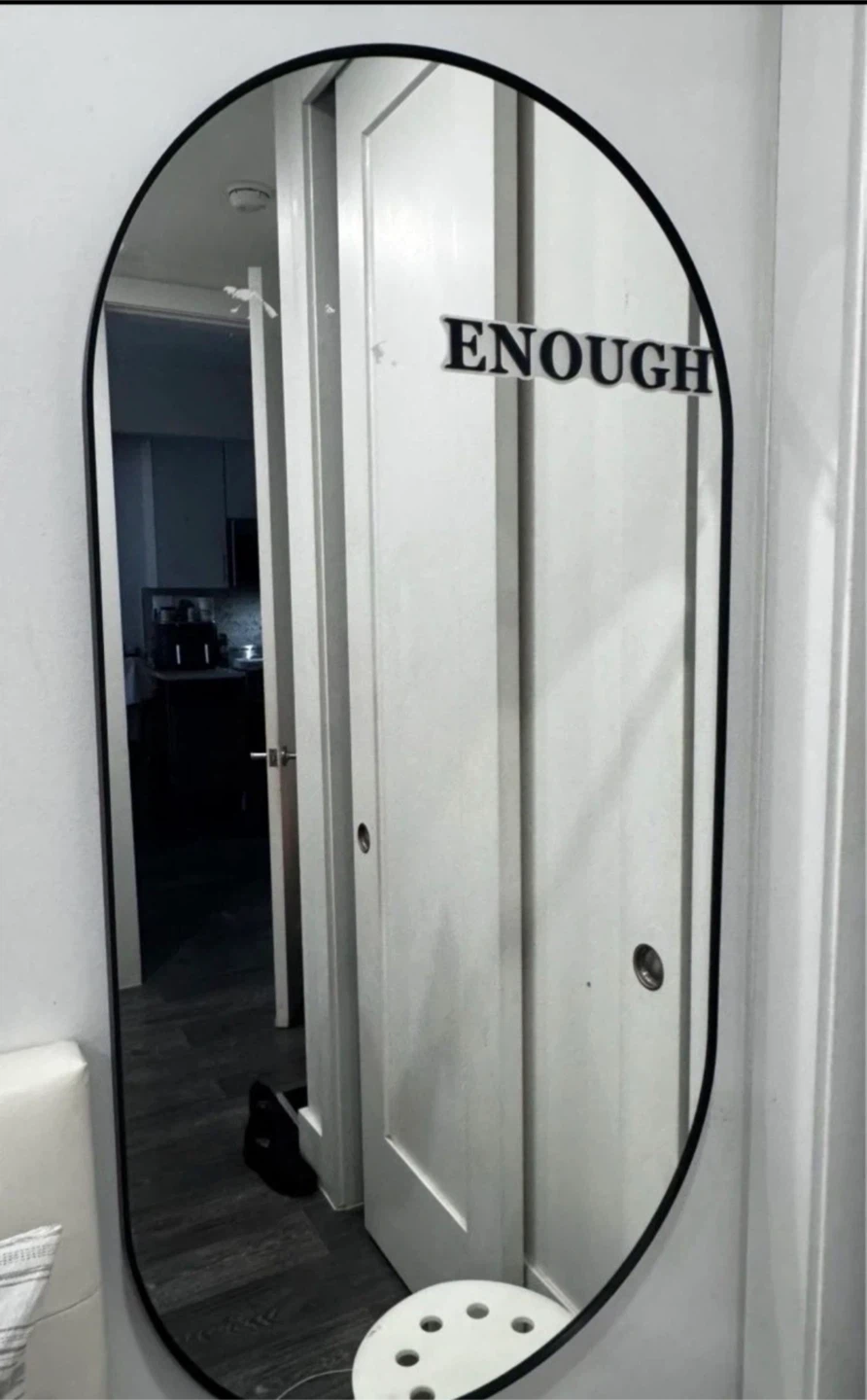 Oval full length mirror
