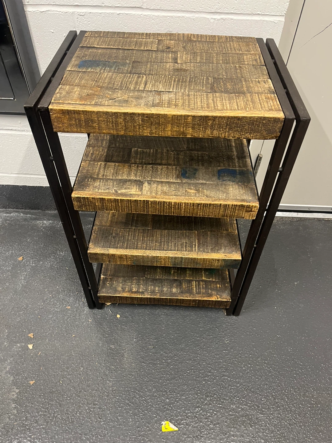 Rustic Wood and Metal 3-Tier Shelf Unit - photo 4