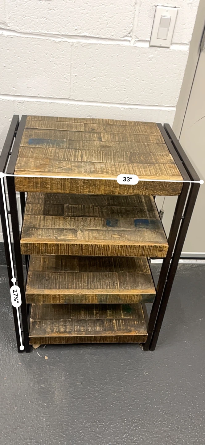 Rustic Wood and Metal 3-Tier Shelf Unit - photo 5
