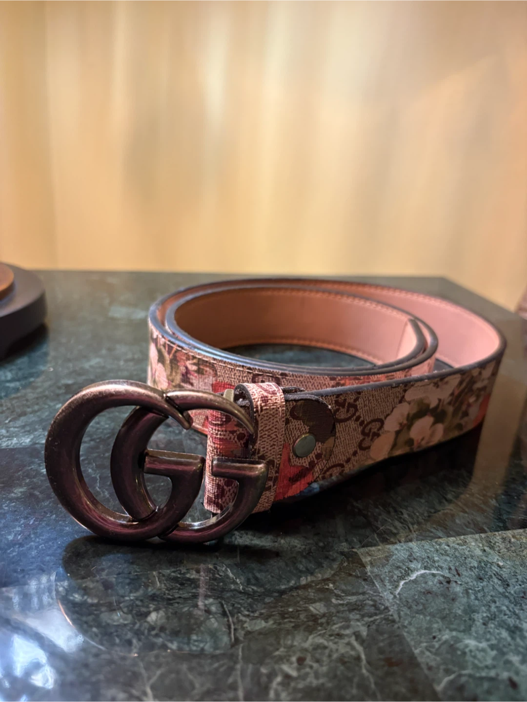 Gucci GG Marmont Floral Belt